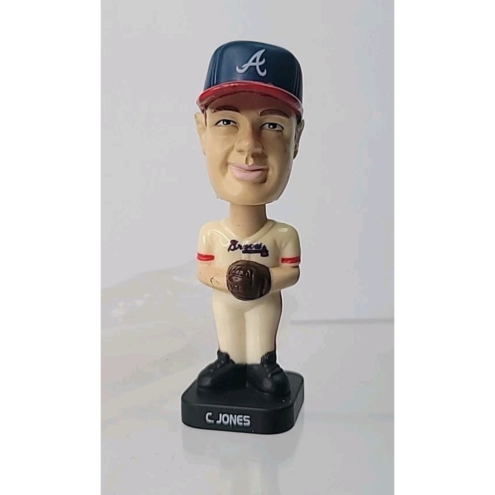 Vintage 2002 Post Cereal Fotoball Chipper Jones 3" Mini Bobble Head‎
